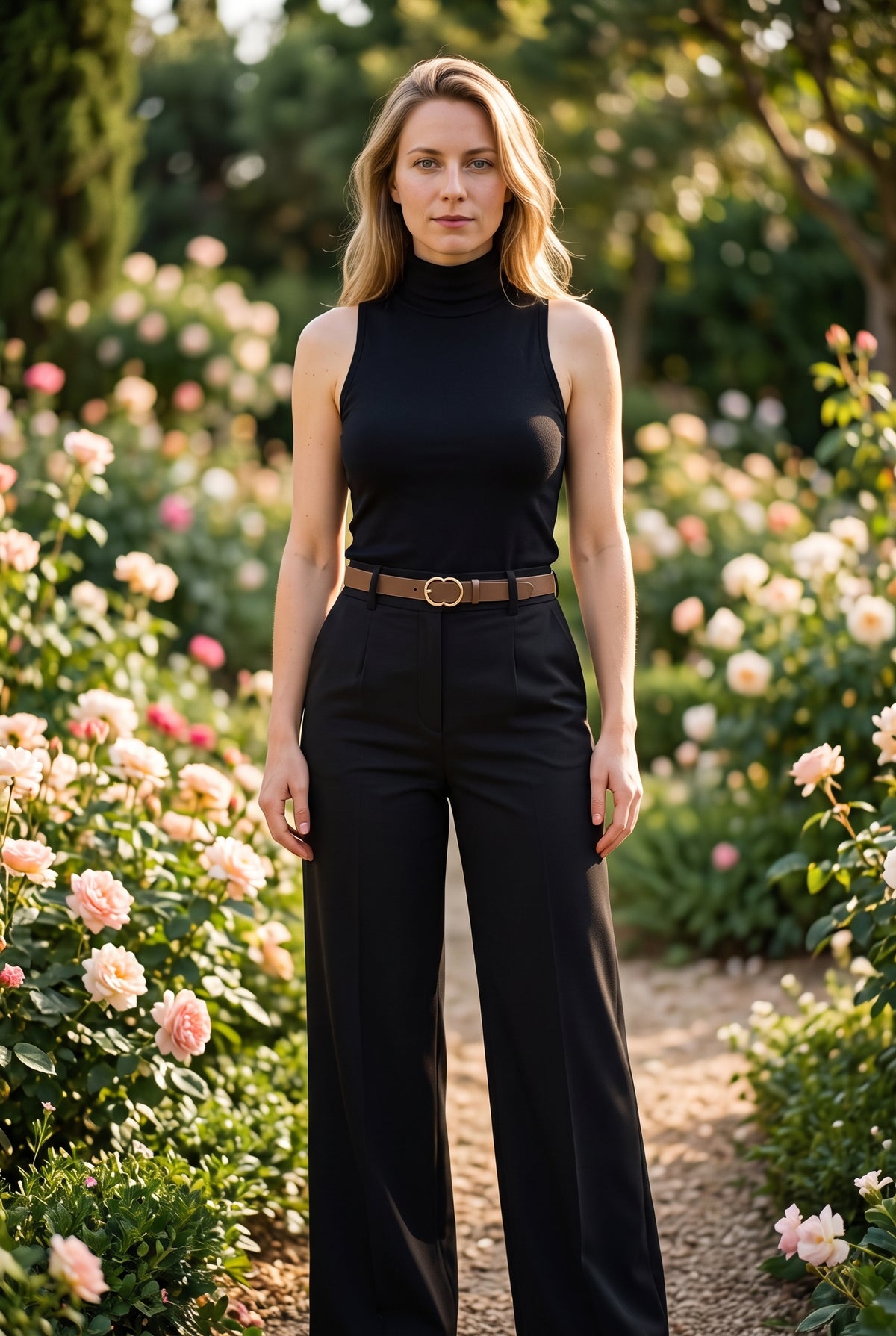 High Waisted Crepe Trousers with Pockets in black – photo 5