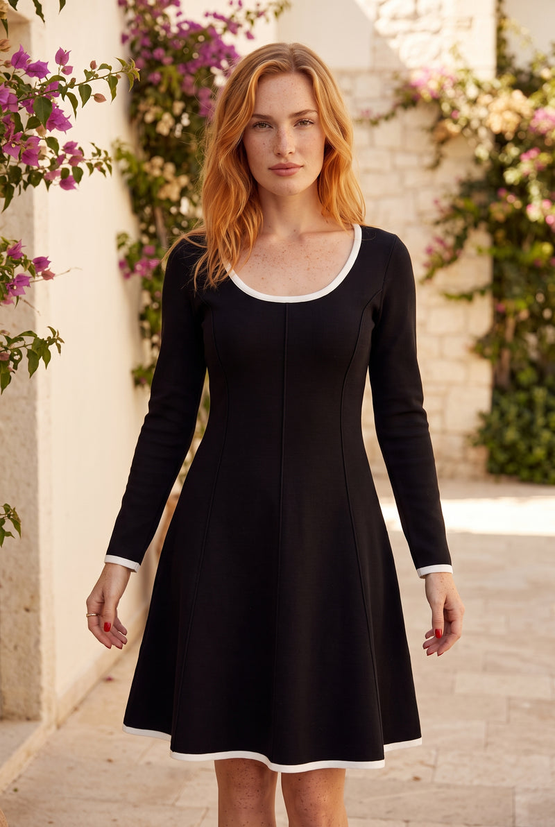 Robe Courte Noire à Manches Longues – photo 5