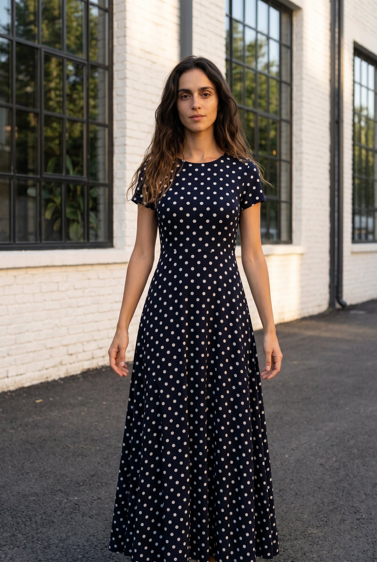 Floral Short Sleeve Crew Neck Maxi Dress in black – photo 5