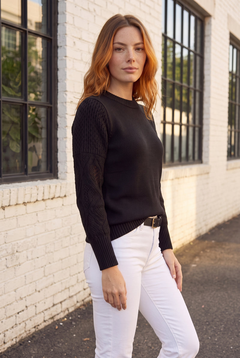 Black Long Sleeve Knitted Top – photo 4