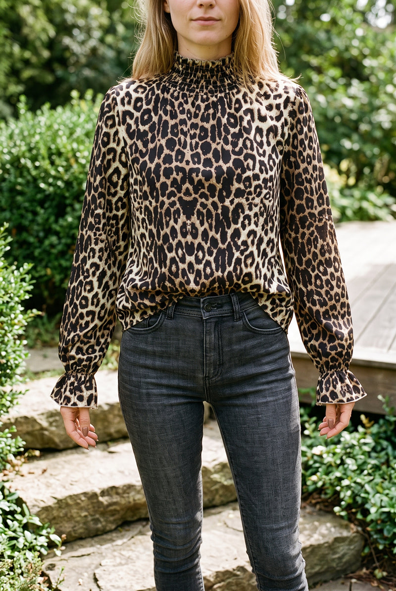 Leopard Print Long Sleeve Turtleneck Top – photo 5