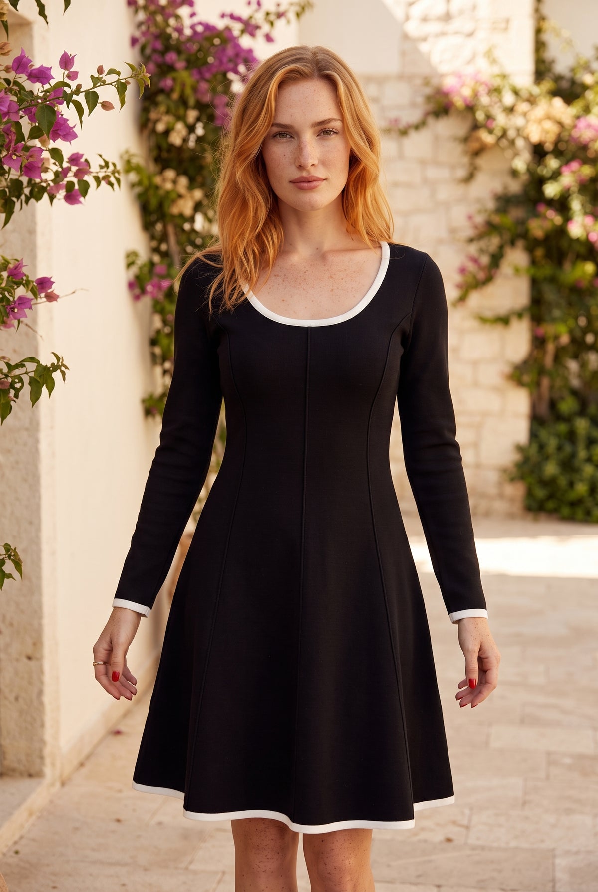 Robe Courte Noire à Manches Longues – photo 5