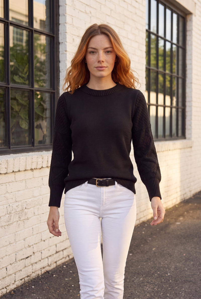 Black Long Sleeve Knitted Top – photo 3