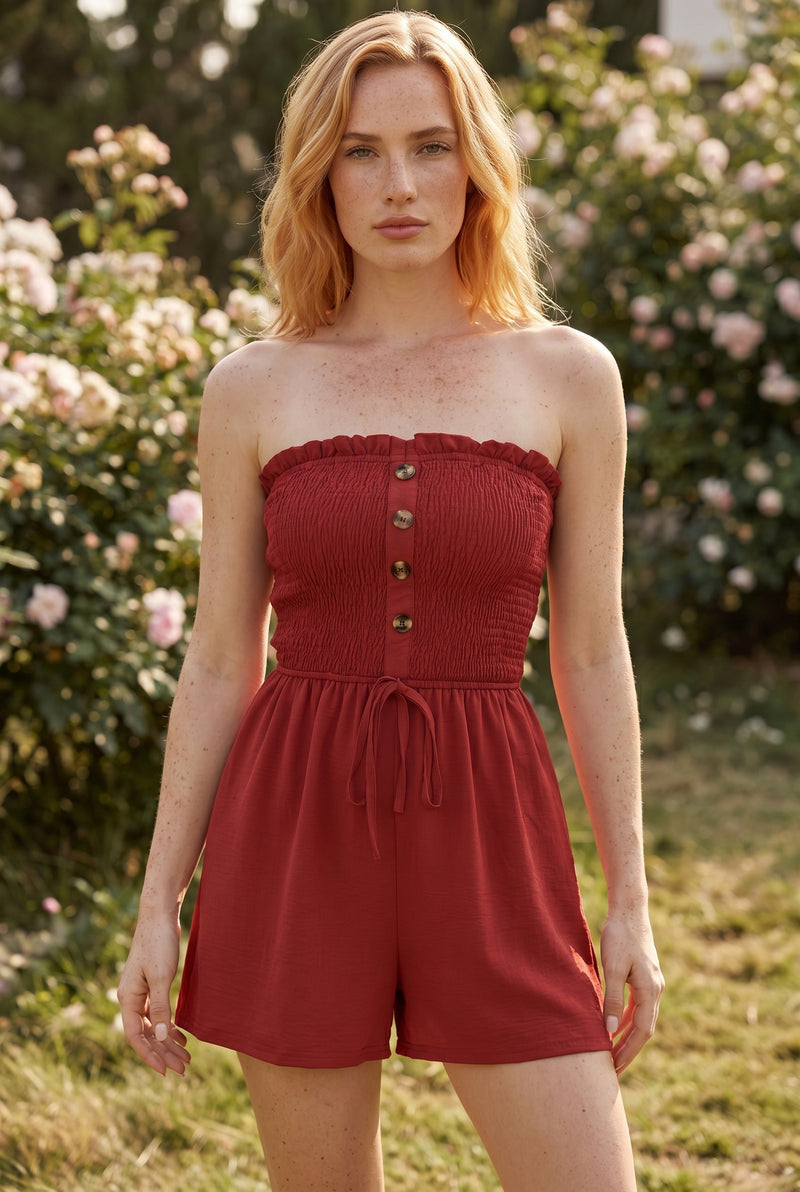 Orange Strapless Tie Waist Playsuit – photo 5